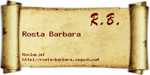 Rosta Barbara névjegykártya